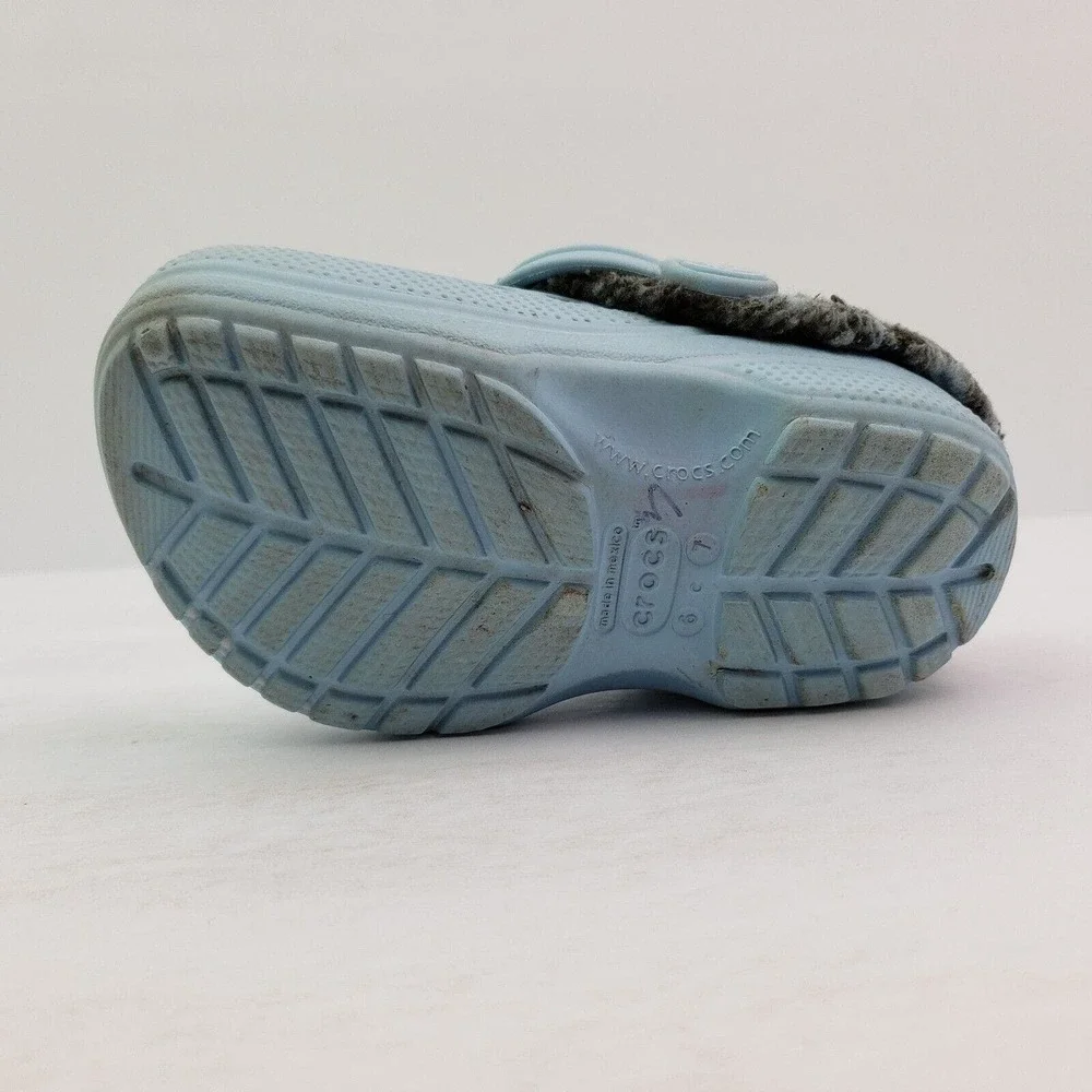 Crocs Classic Lined Toddler Boys Size 6-7c Blue Slip On Comfort Shoes